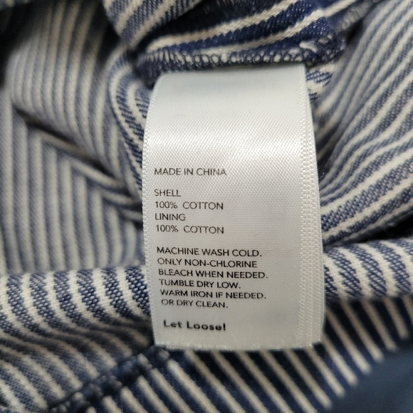 Kate Spade Saturday Cotton Peekaboo Skirt Navy Stripe Skirt Size 6 - Picture 6 of 10